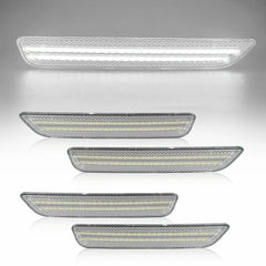 For 2010-14 Ford Mustang LED White Side Marker Light Lens Clear Front Rear 4pcs 6B93BC-57