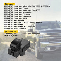 Passenger Rear Left Right Power Window Switch for 07-13 Chevrolet Silverado EOA 6B93BC-57