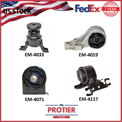 Motor & Trans Mount 4PCS Set Fit 09-12 Ford Escape 2WD 2.5L/ 05-08 2.3L Non 6B93BC-57