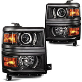 Headlights Assembly For Chevy Silverado 1500 2014-2015 Black Housing w/Projector 6B93BC-57