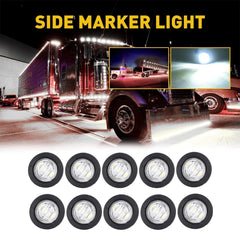 500pcs Pickup Round Side Marker lights 3/4"LED Bullet Light Truck Trailer White 6B93BC-57