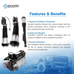 5PCS Front Rear Suspension Shock Air Compressor For Benz 4Matic W220 S430 S500 6B93BC-57