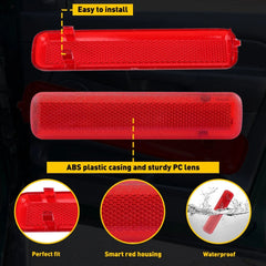 2x Door Panel Trim Rear Reflector For 2003-2007 GMC XL Yukon 1500 XL 2500 6B93BC-57