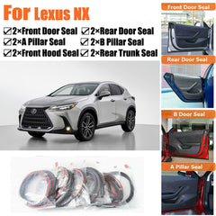 Door Rubber Seal Strips Weather Draft Wind Noise Reduction Kit For Lexus NX