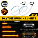 2x 60cm Flexible Amber Turn Signal White Car Daytime Running LED Strip Light EOA 6B93BC-57