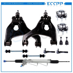 Rack and Pinion Front Upper & Lower Control Arm Wheel Hub Kit For Chevy GMC 2WD 6B93BC-57