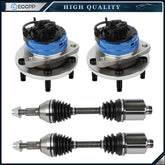 2X CV Axles + 2X Wheel Hub Bearings Front For Chevy Malibu Pontiac G6 2005-2010 6B93BC-57