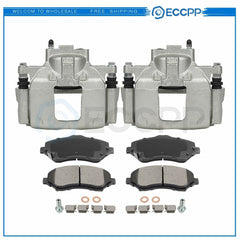 Front Brake Calipers Brake Pads Set 6Pcs For 2008-2012 Chrysler Town & Country KOEEP