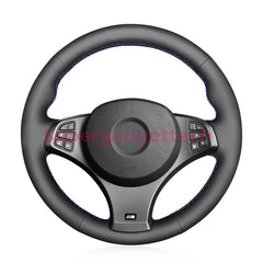 Black &Hole Leather Steering Wheel Red Stitch Wrap Cover For BMW X3 M Sport E83