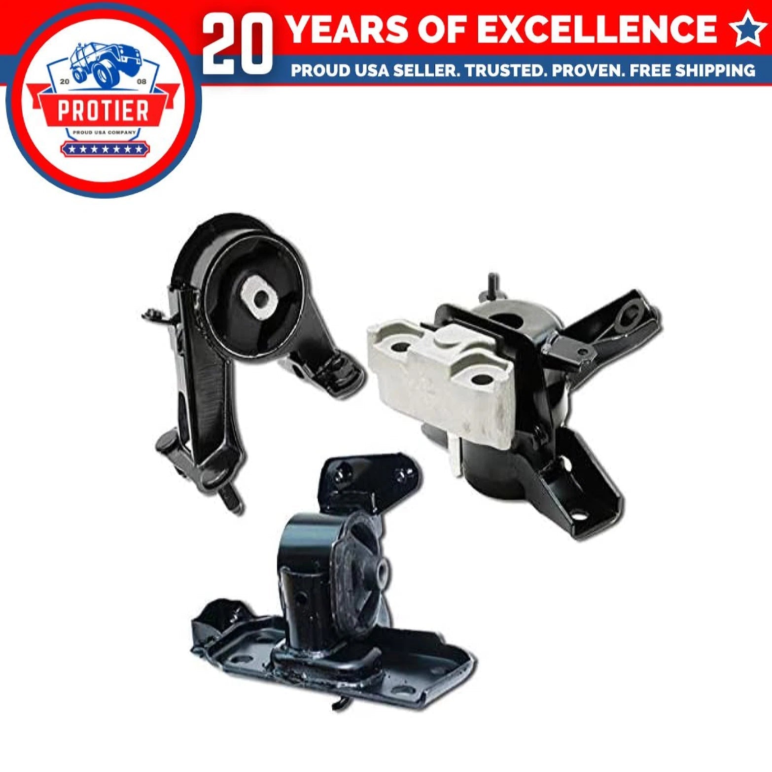 Fits 2006-2008 Toyota RAV4 2.4L 2WD Engine Motor & Trans Mount Set 3PCS : 6B93BC-57