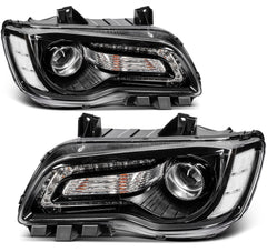 ECCPP Halogen Headlights Assembly For Chrysler 300 2015-2023 Pair Kit Black 6B93BC-57