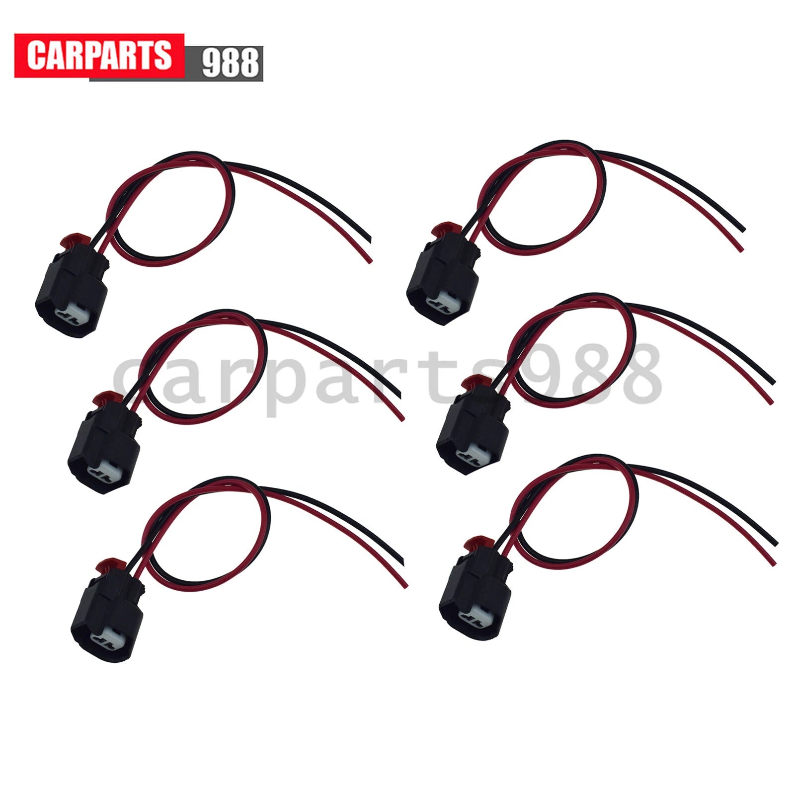 6x Fuel Injector Connector For Dodge Ram 1500 Jeep Wrangler JK TJ 300 5183448AA 6B93BC-57