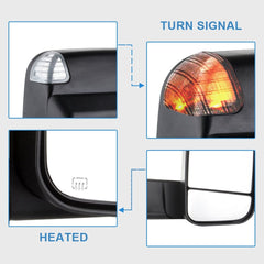 Tow Mirrors Power Heated Turn Signal For 02-08 Dodge Ram 1500 03-09 2500 3500 6B93BC-57
