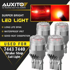 4X 7443 7440 Red LED Brake Tail Stop Parking Light Bulbs Turn Signal Light EXC 6B93BC-57
