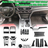 Carbon Fiber Pattern Center Console Molding Sticker Decals For Honda Accord 10th