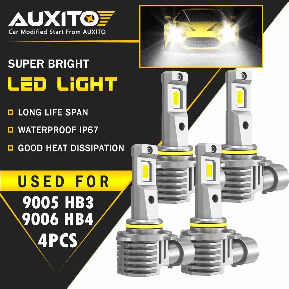 4x 9005+9006 LED Combo LED Headlight Kit 80000LM Light Bulbs Hi/Low Beam 6000K 6B93BC-57
