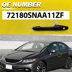 Handle Front Left Door Fits 2006-2011 Honda Civic 72180SNAA11ZF Black Exterior A 6B93BC-57