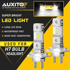 AUXITO Super Bright H7 Headlight LED Kit High Low Beam Bulbs 30000LM 6500K White AUXITO