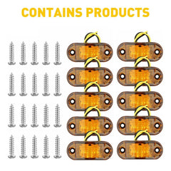 10pcs Amber LED 2.5" Truck Car Trailer RV Side Marker Clearance Lights Lamps EOA 6B93BC-57
