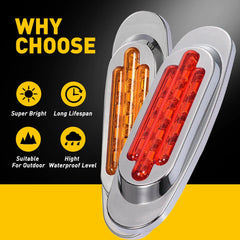 10x Amber Red Oval 16 LED Side Clearance Marker Lights Car Truck Trailer RV EOA 6B93BC-57
