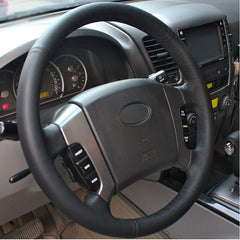 DIY Top Leather Steering Wheel Hand-stitch on Wrap Cover For Kia Sorento 2004-08