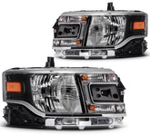 ECCPP Headlights Assembly For Ford Flex 3.5L 2013-2019 Pair Kit Black Amber 6B93BC-57