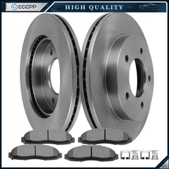 Front Brake Rotors Semi-metallic Pads For Ford F-150 1997-2003 4WD 5 Lug Wheels 6B93BC-57