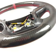 Carbon Fiber&Hole Leather Steering Wheel Hand Sewing Wrap Cover For Chevy Tahoe