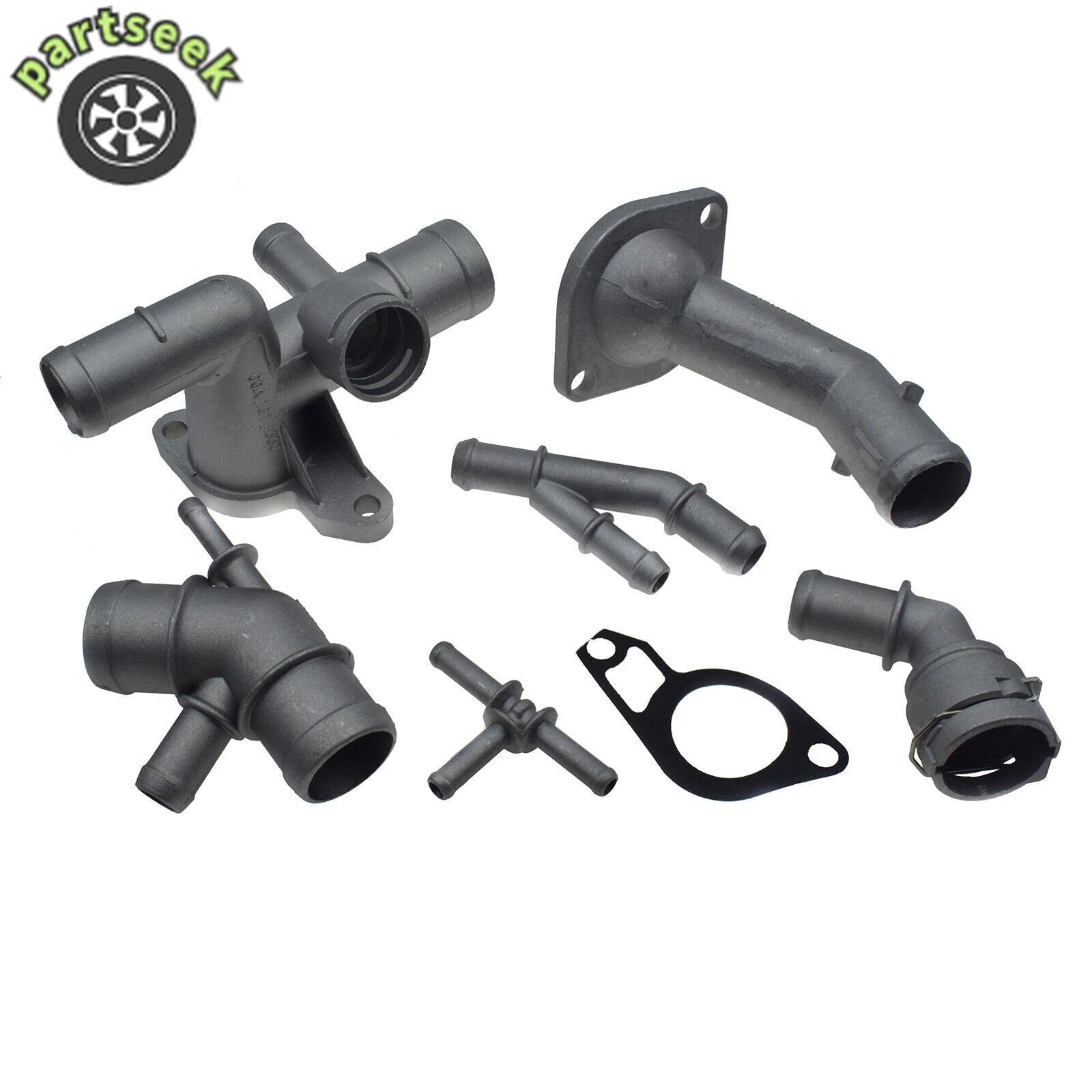 6PCS Aluminum Coolant Flange For 2000-2005 VW Golf MK4 Jetta GTI Beetle Audi TT 6B93BC-57
