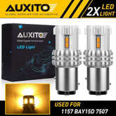 LED 1157 1016 Turn Signal Marker Parking Light Bulb Amber Yellow Blinker Lamp 2x 6B93BC-57