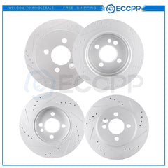 For 2007-2015 Mini Cooper 1.6L I4 Drilled Front And Rear Slotted Brake Rotors 6B93BC-57