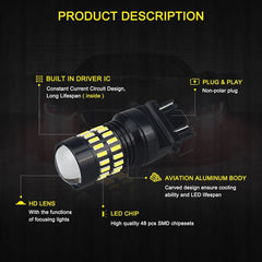 AUXITO 3157 3156 LED Backup Reverse Light Bulb White For Ford F-150 2018 6K EOA AUXITO