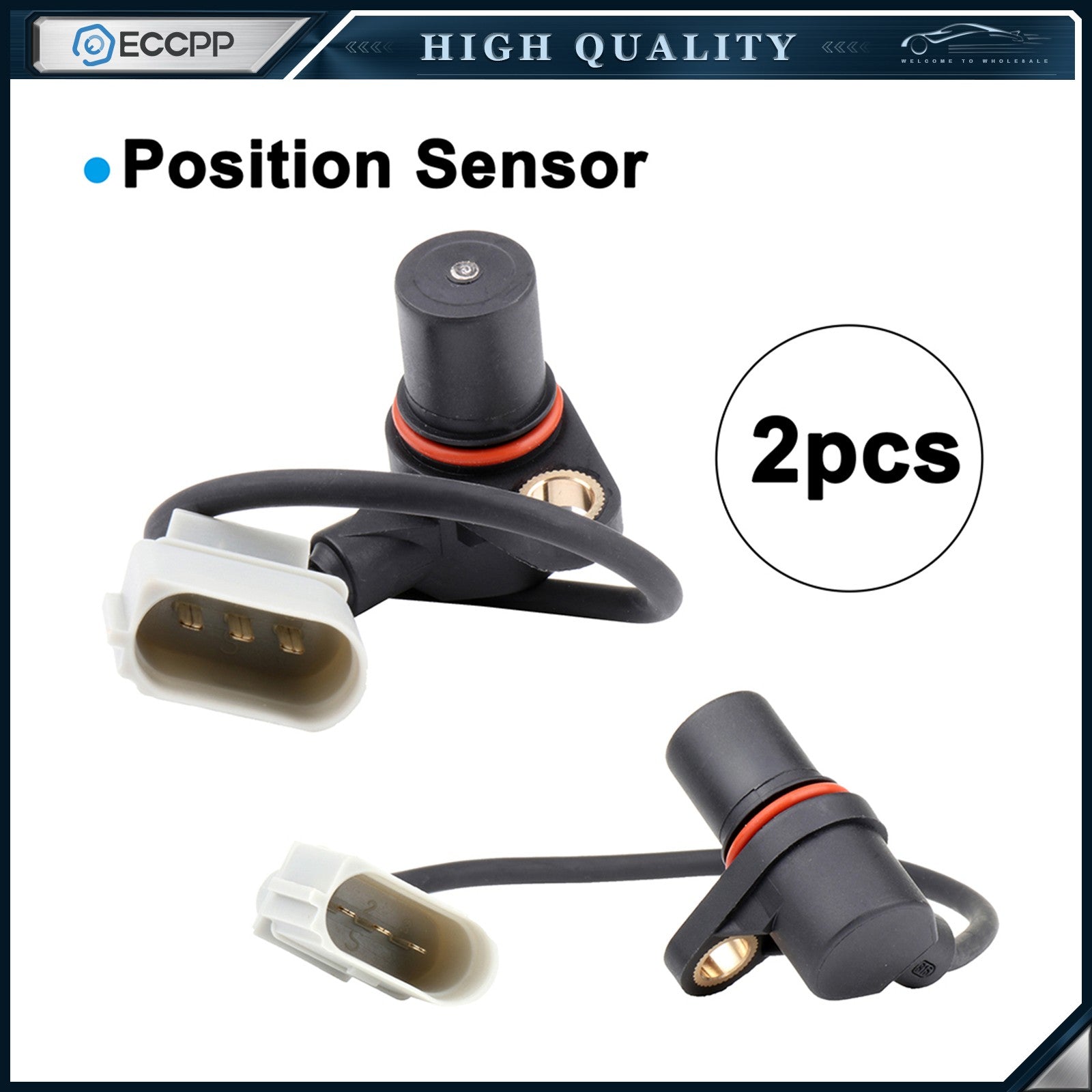ECCPP 2PCS Crankshaft Position Sensor 06A906433L For VW Volkswagen Golf Jetta TT ECCPP