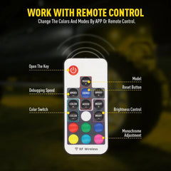 15.5″ 3 Row IP68 LED Wheel Ring Rim Lights RGB Color Turn Signal Bluetooth APP A 6B93BC-57