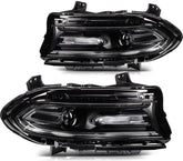 ECCPP Halogen Headlights Assembly For Dodge Charger 2015-2021 Pair Kit Black 6B93BC-57