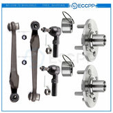 6PCS Front Wheel Hub & Bearing Control Arm Tie Rod Kit Fits 94-02 Saturn SC1 SC2 6B93BC-57