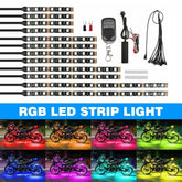 RGB Motorcycle LED Strip Lights Under Glow Neon Kit Bluetooth Remote Control EOA 6B93BC-57