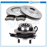 Front Brake Rotors And Hub Bearings Ceramic Pads Kit Fits Chevy Blazer GMC Jimmy 6B93BC-57