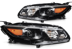 ECCPP Headlights Assembly For Chevrolet Malibu 2016-2018 Pair Kit Black Amber 6B93BC-57
