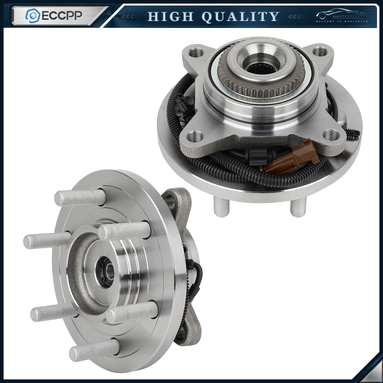 2Pc Wheel Hub Bearings Assembly Front 4WD For 2015 2016 2017 Ford F-150 F150 4x4 KOEEP