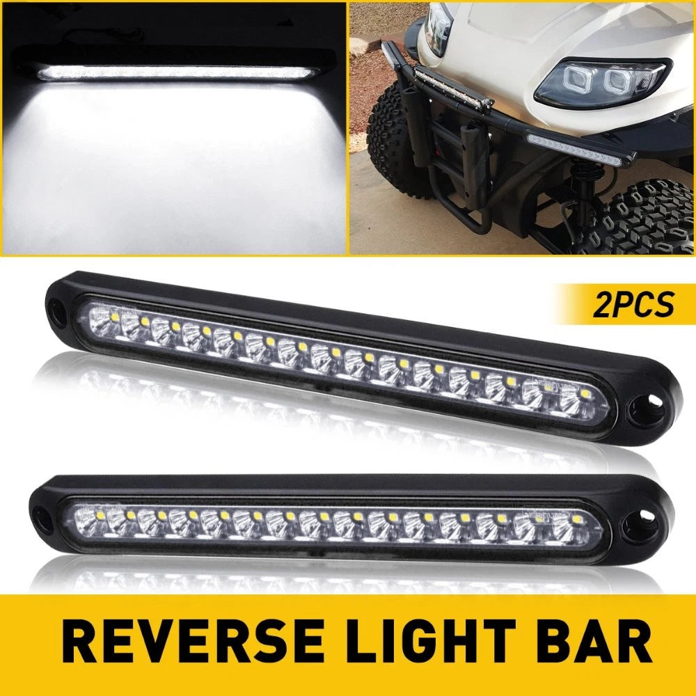 2x White Waterproof Truck Trailer Stop Turn Tail Reverse Backup 15-LED Light Bar 6B93BC-57