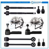 12PCS Front Wheel Bearing & Hub Steering Kit Fits 2006-2009 2010 Jeep Commander 6B93BC-57