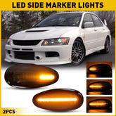 2X Smoke LED Side Light Turn Marker Signal Lamp For 2001-2006 Mitsubishi Lancer 6B93BC-57