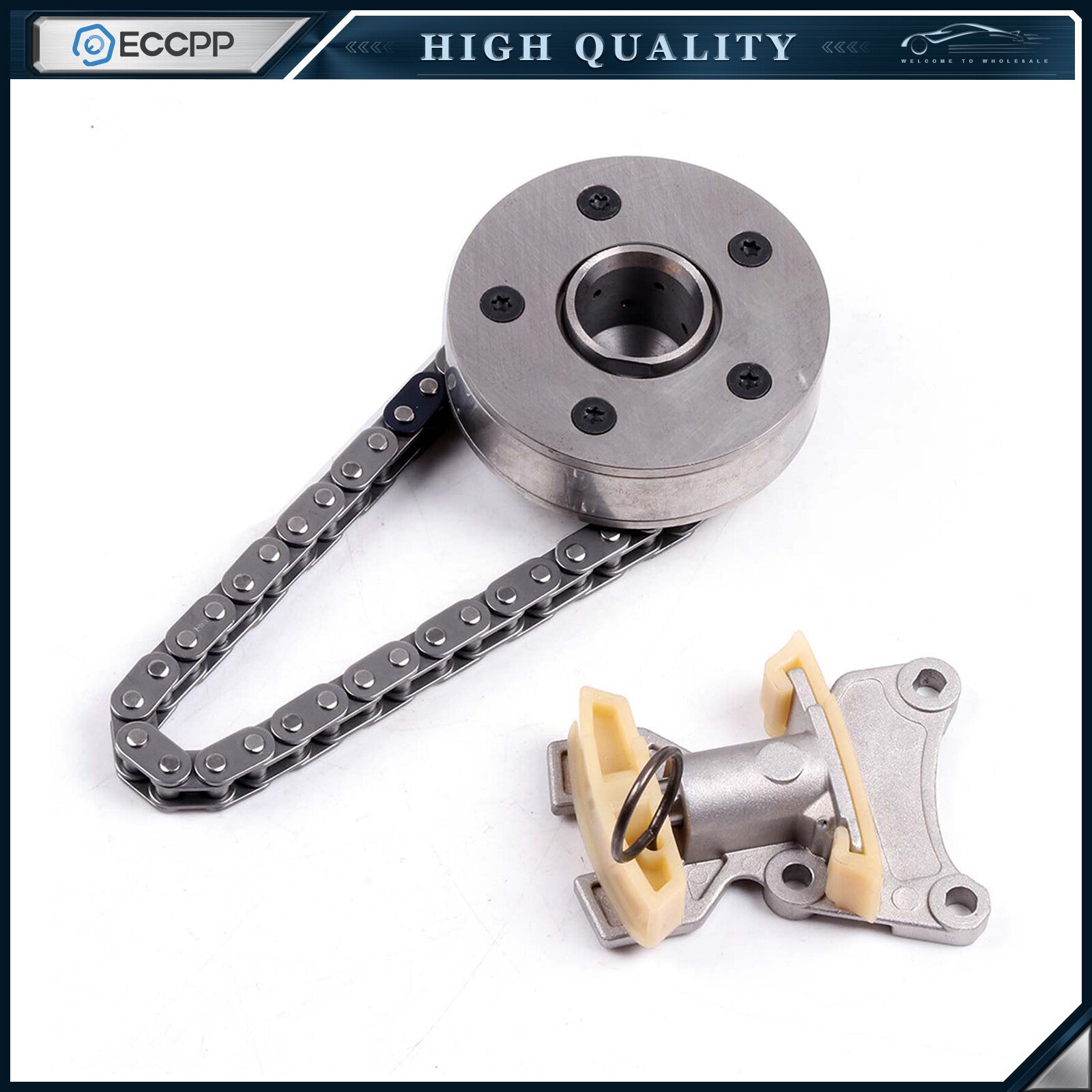 Camshaft Adjuster Unit +Timing Chain +Tensioner For Audi A3 VW Eos Golf 2.0L 6B93BC-57