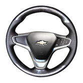Carbon Fiber&Hole Leather Steering Wheel Hand Sewing Wrap For Chevy Malibu XL