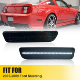 For 2005-2009 Ford Mustang LED Rear Bumper Side Marker Lights Smoked Lens White 6B93BC-57
