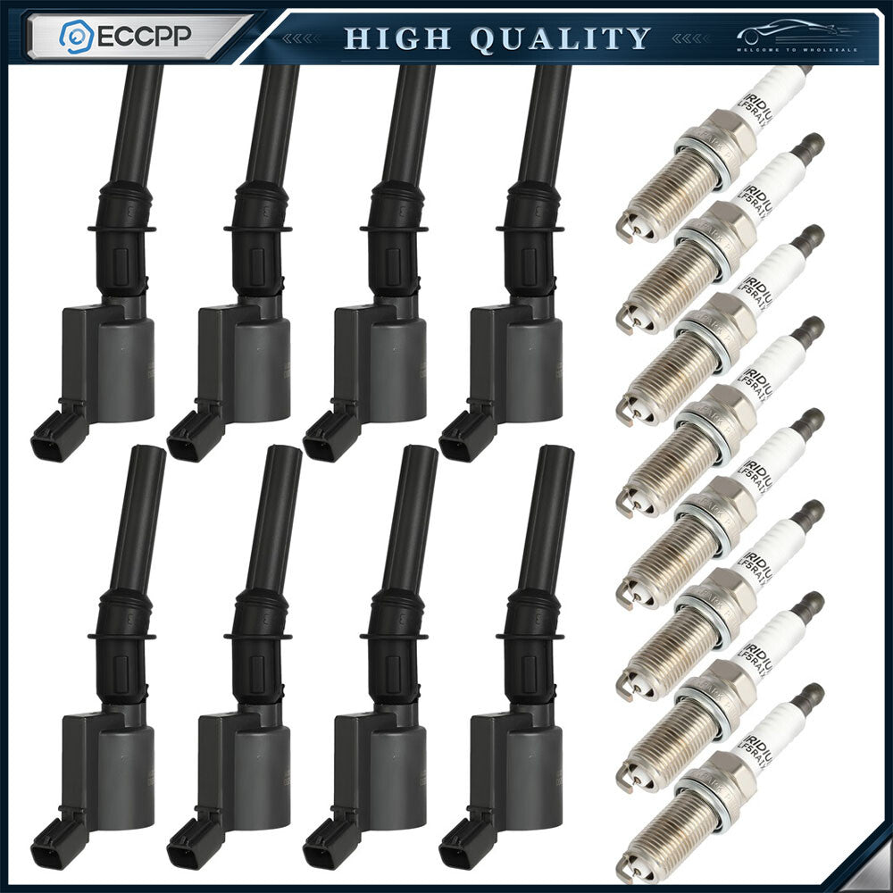 For Ford F150 Lincoln 4.6L 5.4L V8 8 Spark Plugs & 8 Pack Ignition Coils DG508 6B93BC-57