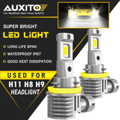 H11 CSP LED Headlight Kit High Low Beam Bulb Super Bright 6500K White 40000LM EA 6B93BC-57