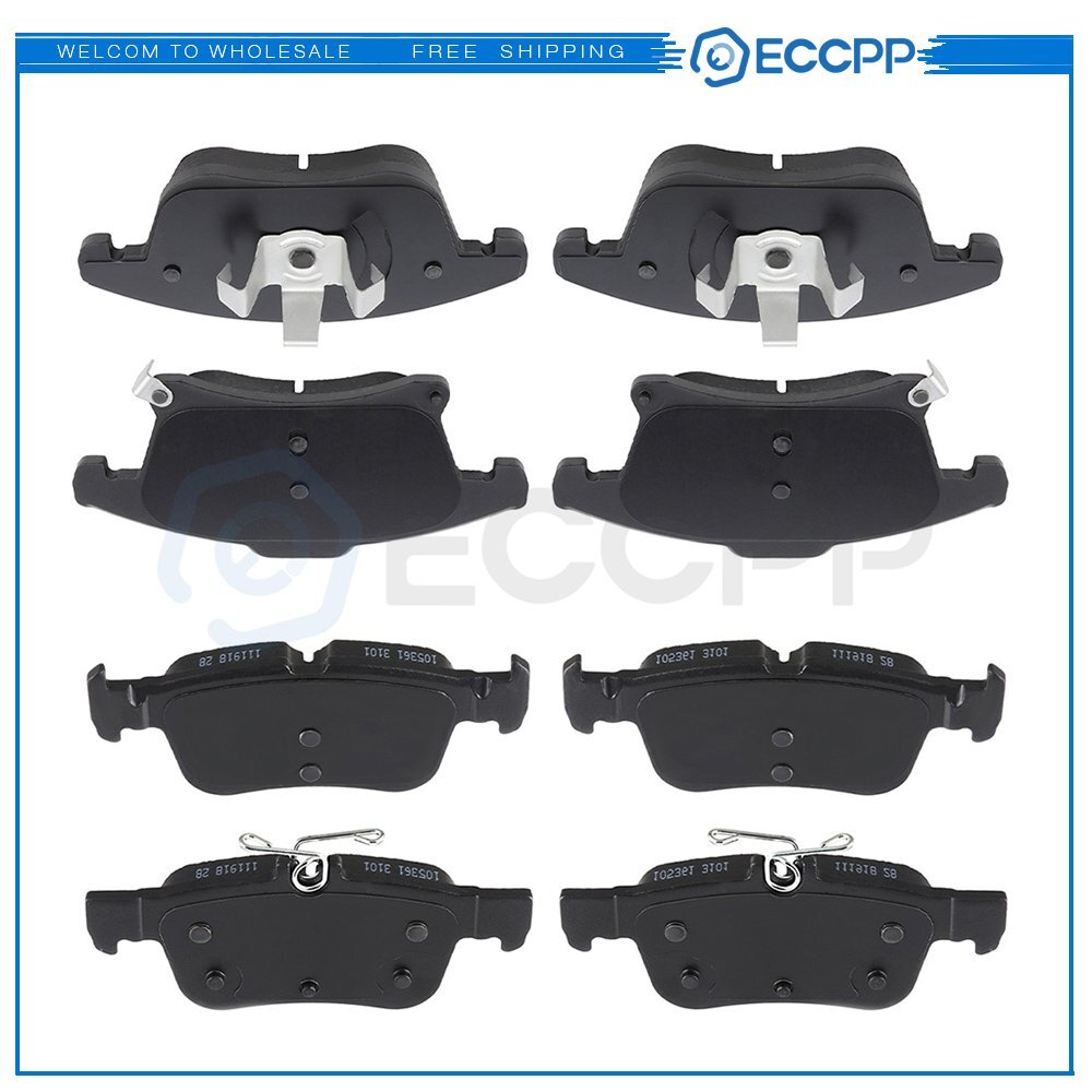 Front Rear Ceramic Brake Pads For 2013 2014 2015 2016 Ford Fusion Lincoln MKZ 6B93BC-57