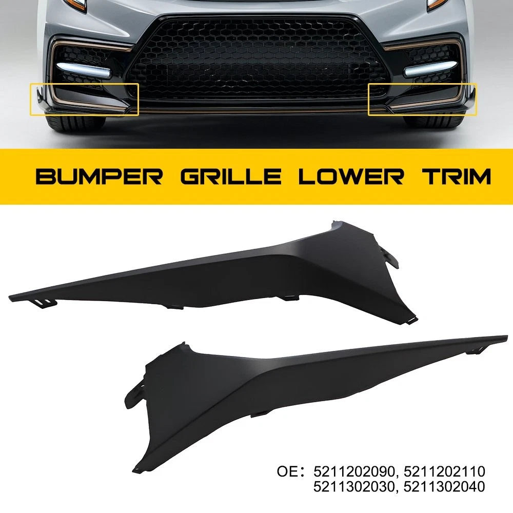 Left&Right Lower Front Molding Bumper Grill Trim for 20-22 Toyota Corolla SE XSE 6B93BC-57